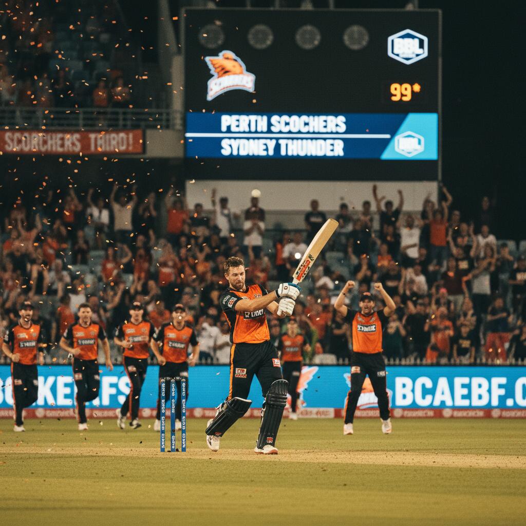 Turner's Unbeaten 99 Powers Scorchers to Third in BBL