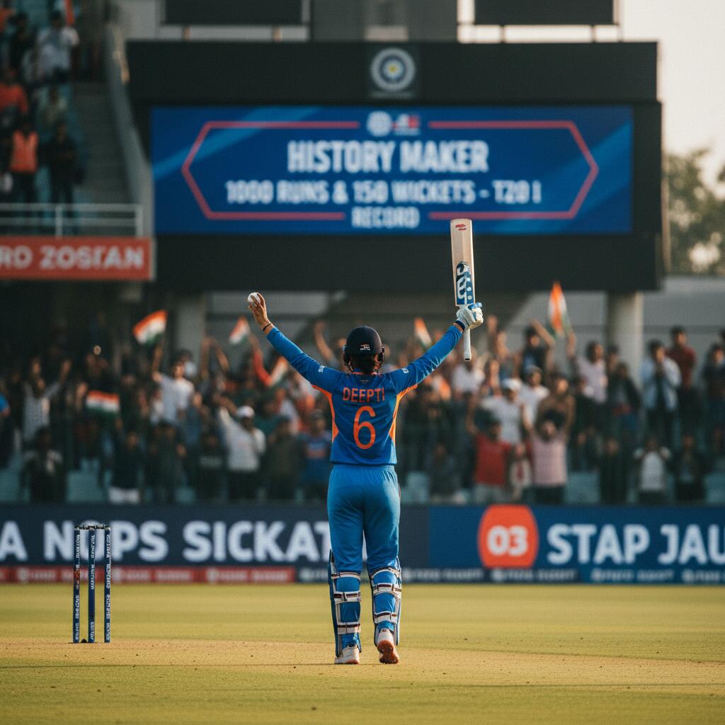 Deepti Sharma Scripts History: First to 1000 T20I Runs & 150 Wickets