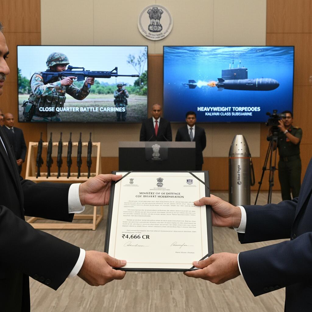 India's Defence Ministry Inks ₹4,666 Cr Deals for Carbines & Torpedoes