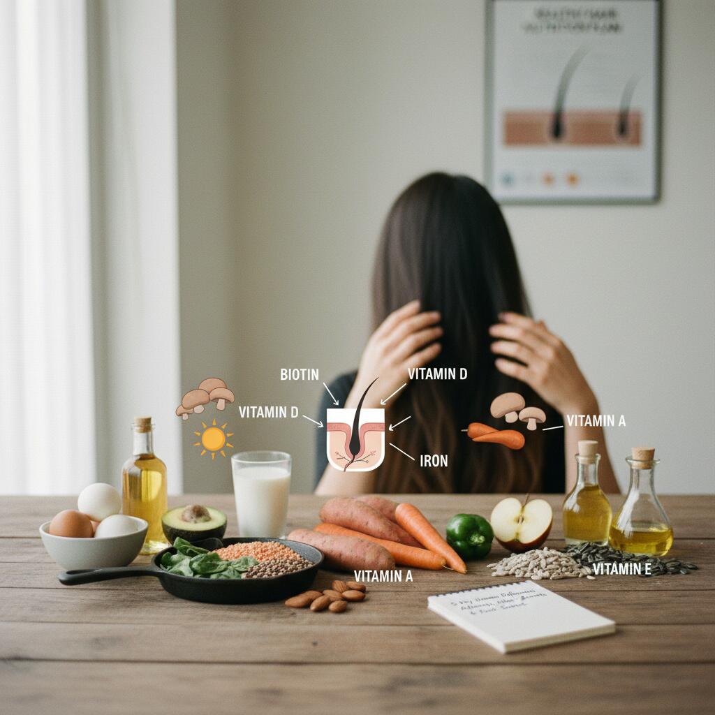 5 Key Vitamin Deficiencies Affecting Hair Growth & Food Sources